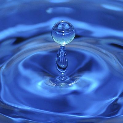 Touch the life of many as a water drop sends ripples across a pond. Blue Droplet