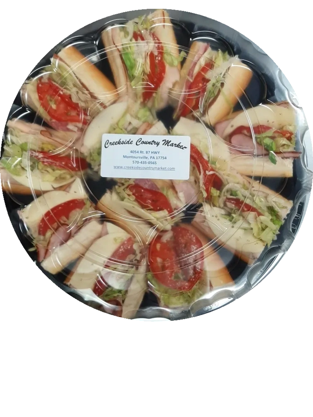 Small sub platter serves 6 to 8 people,  $40