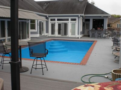 Pool Deck with Solid Color Stain