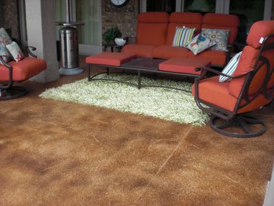 Patio with a distressed finish