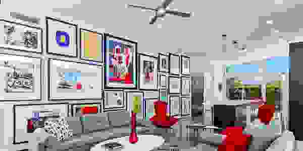 Image of interior design with artwork and objet d'art