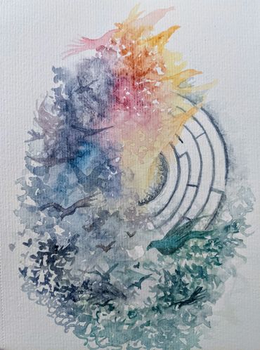 The Maze - Watercolor Painting