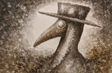 Plague Doctor - Watercolor Painting