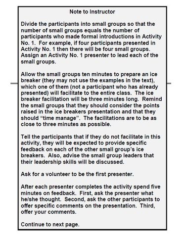 Instructions for trainer to prepare for classroom presentation.