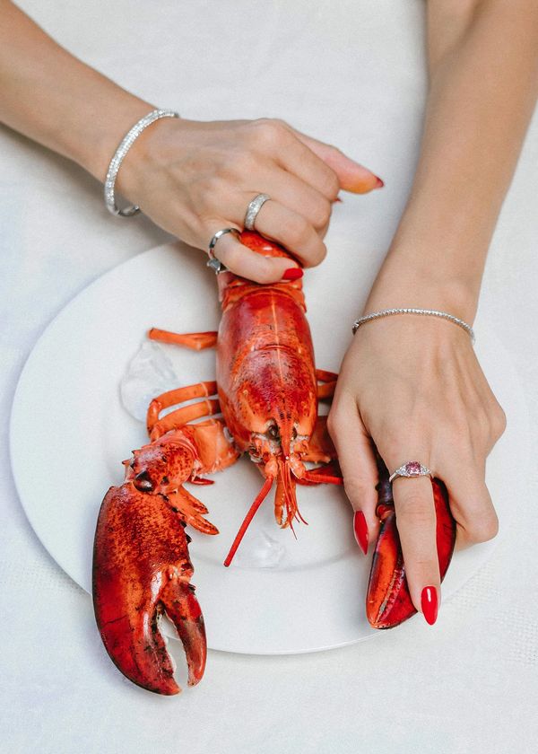 pink diamond ring with lobster