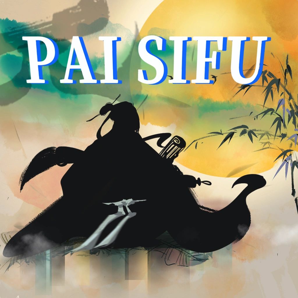Silhouette of a warrior riding a mystical creature.