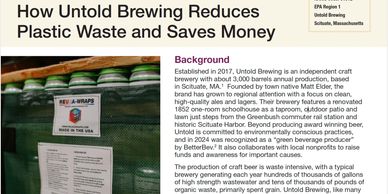 Untold Brewing's approach to reducing plastic waste and saving money in their craft brewery operations.