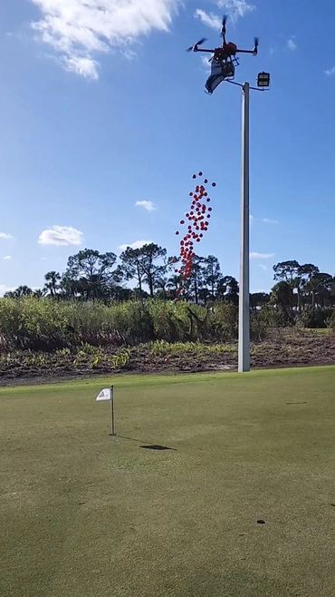 Drone Golf Ball Drop with up to 300 golf balls to maximize profits and add excitement to any outing.