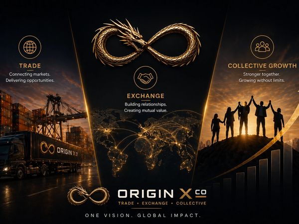 Origin X Co emphasizes trade, exchange, and collective growth for global impact.