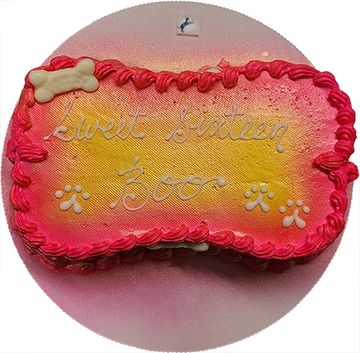Dog birthday cake for dog birthday party