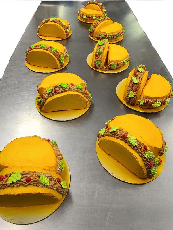 Taco Cakes on a table for Cinco de Mayo