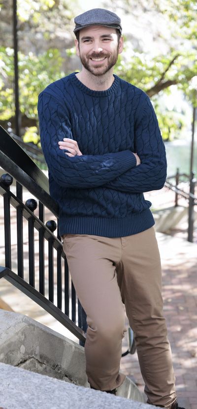 Jeremy Bronaugh, Realtor, standing on the stairs at Big Spring Park, Huntsville, Alabama AL 35801