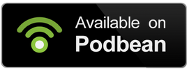Text reads Available on Podbean. Podbean logo
