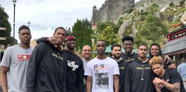 The basketball team from the College of Charleston sightseeing in Ireland.