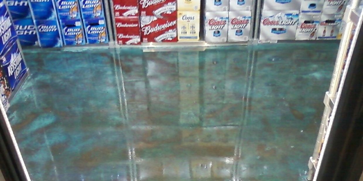 Xtreme Hard Concrete Densifier polished concrete floor in a grocery store freezer