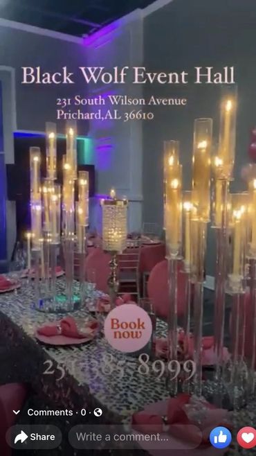 We do decorations using Elegant Center Pieces to choose from