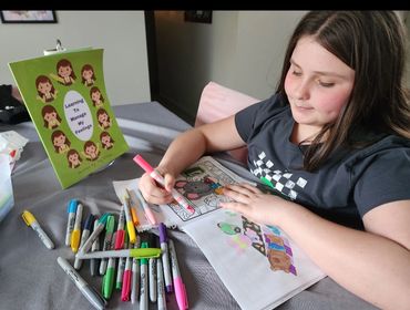 Coloring using "Learning to Manage my Feelings" book.