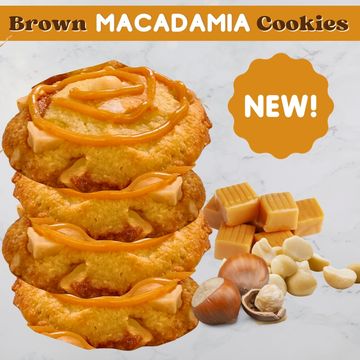 Low carb cookies with macadamia nuts and caramel