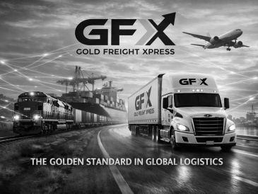 Transporte logístico global con tren, camión y avión.