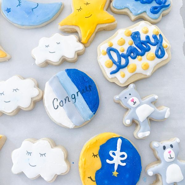 Custom made cookies for a baby shower