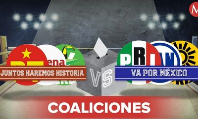 Imagen que muestra coaliciones políticas mexicanas en competencia.