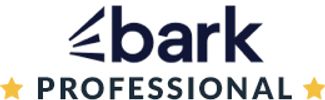 Logo of Bark Professional with stars and stylized text.