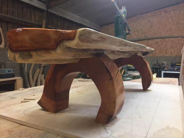 Yew and plum coffee table