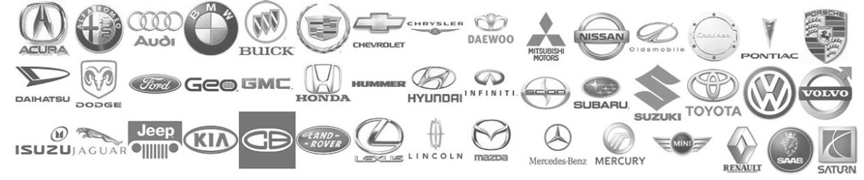 Grid of various car brand logos