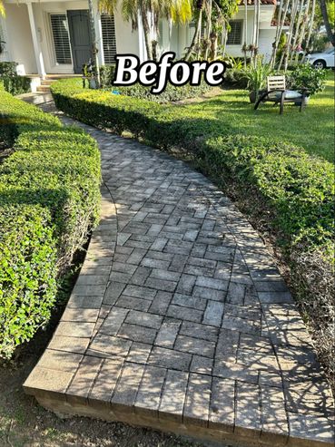 One of our before pictures. It’s a very dirty entrance to one of our clients home.