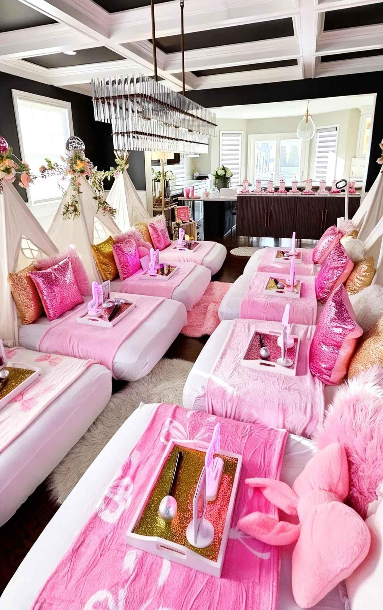 Indoor teepee tent sleepover by Dreamee Slumber Parties serving the capital region ny