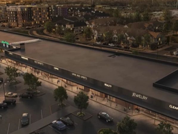 Top angle view of a parking