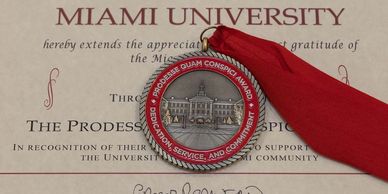 Miami University awarded Jason Osborne this award in recognition of selfless leadership