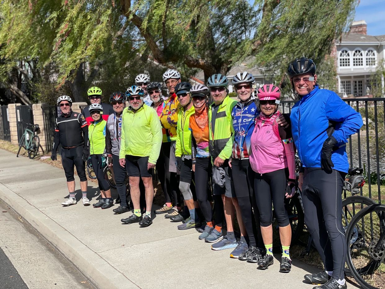 Bicycle club riding activity with some Old Krank members