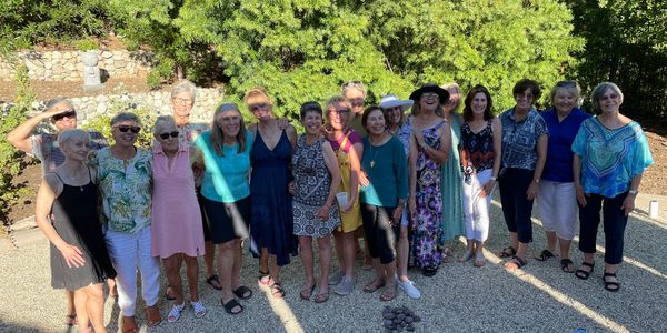 Bicycle club social event with some Old Krank women club members