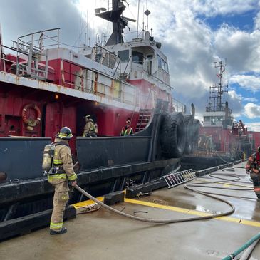 Marine fire fighting in Vancouver, Canada