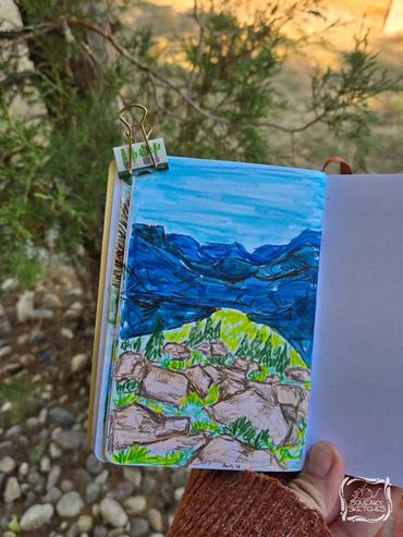 Rocky Mountain National Park - Tombow Dual Brush Pens + Prismacolor Pencils