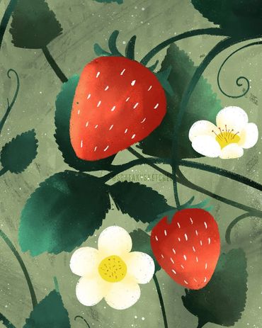 Simple Strawberries - Procreate on iPad Pro