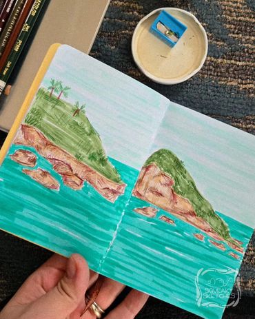 Thatch Cay, St. Thomas, USVI - Tombow Dual Brush Pens + Prismacolor Pencils