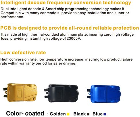 HID ballast color-coated: Golden, Black, Blue
