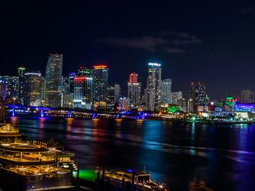 Miami, South Beach, Skyline, Long exposure, cityscapes, landscape, night, city sights