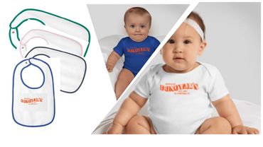 Onsie in white, royal or peink 6 mos 12 mos 18 mos or 24 mos $15.00
Bibs in white with kely, pink, n