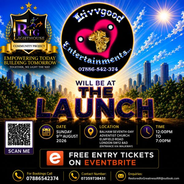 Event launch announcement for Livvygood Entertainments and RTG Lighthouse community project.
