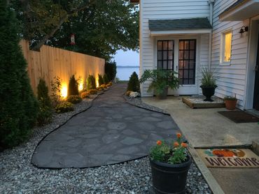 flagstone patio install