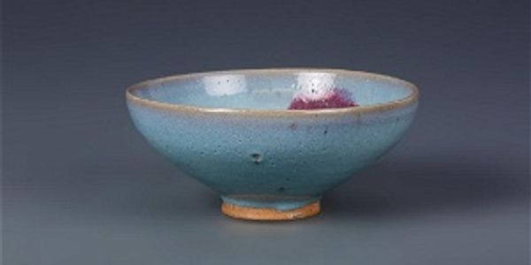 Chinese Yuan/Ming Dynasty Jun Yao Purple Splashed Bowl, Chinese Antique Pottery. Compare to Sotheby'