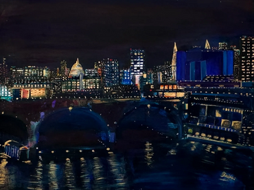 Oil on canvas with gold and silver leaf
26 x 20 inches
$2750