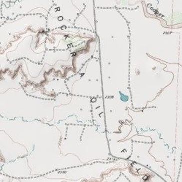 Topographic map section showing contour lines and labels.