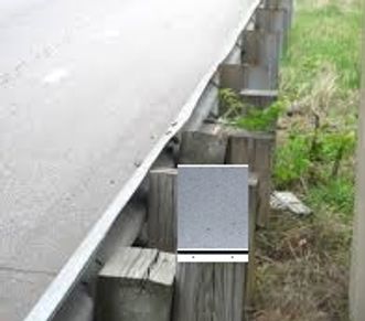 Guardrail Reflector/Delineator mounts to the top of the existing wooden guardrail support post.