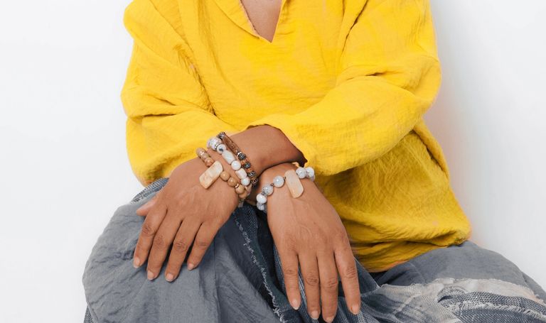 Hand made hand crafter luxury bracelets by artists in Los Angeles artisan product made with precious