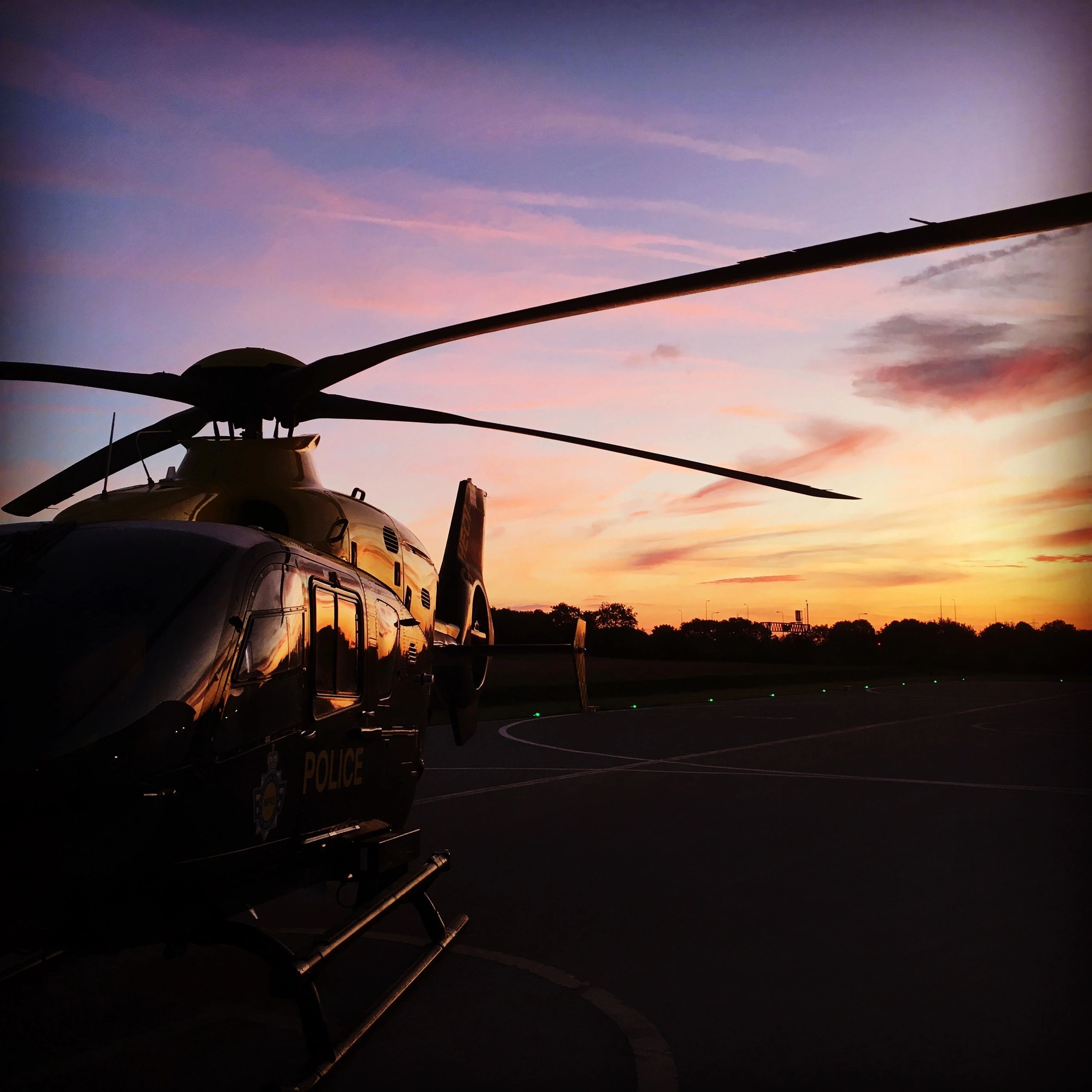 EC135 at sunset photo R London