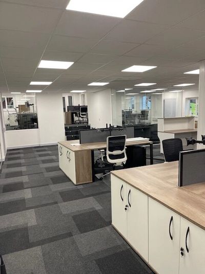 Office refurbishment Gravesend. Modern open plan workspace completed by TJW Designs Kent